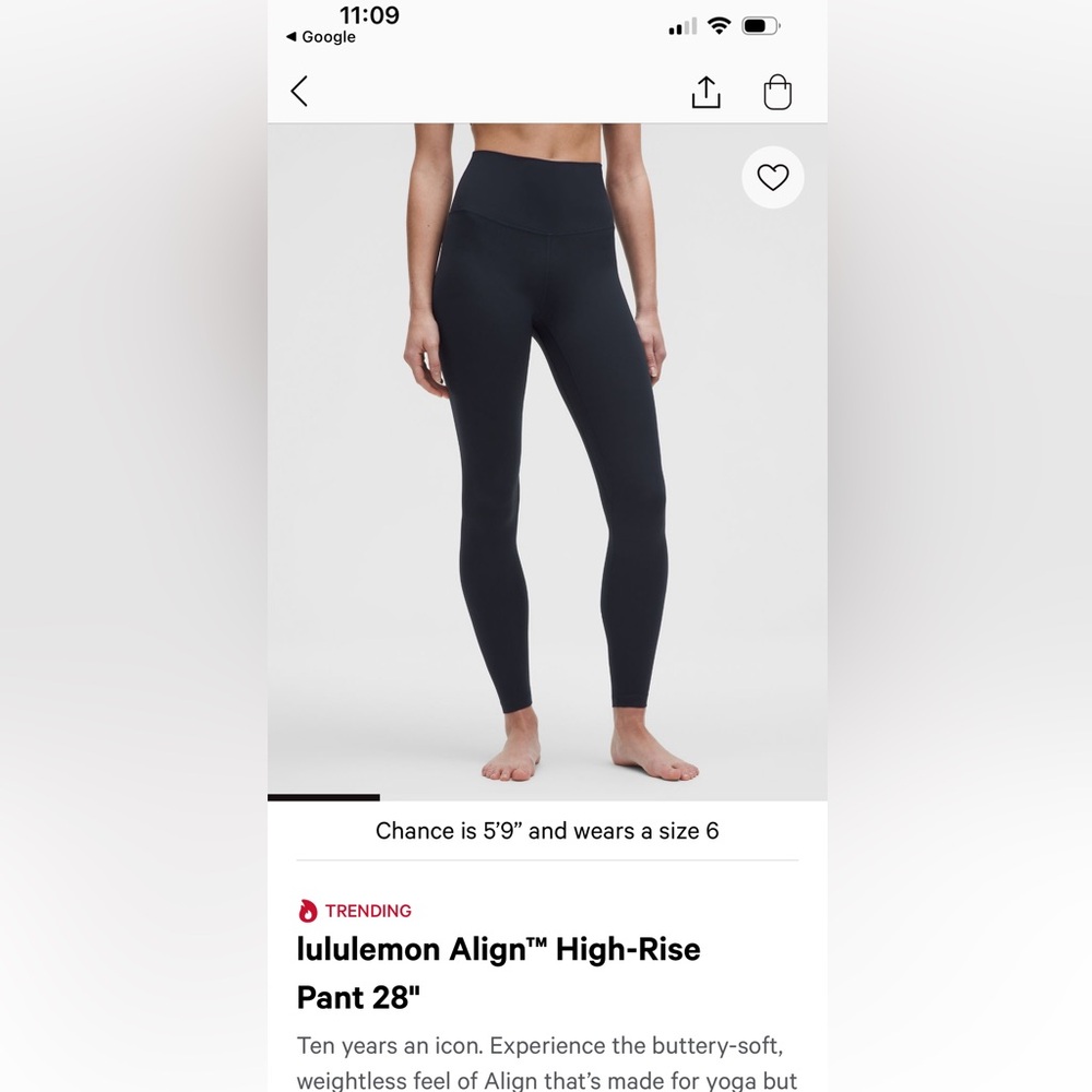 Lululemon Align Leggings-True Navy. Size 8. 28” inseam.